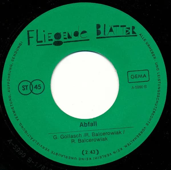 Fliegende Blätter — Abfall
