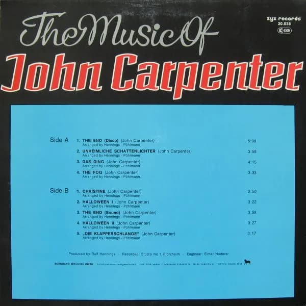 The Splash Band — The Music Of John Carpenter
