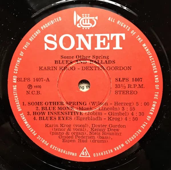 Karin Krog & Dexter Gordon — Some Other Spring Blues And Ballads