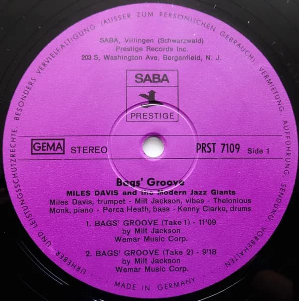 Miles Davis — Bags Groove