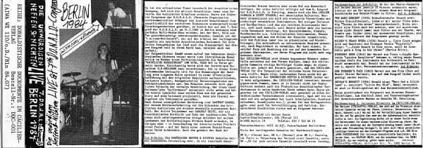 Die Unwürdigen Neffen & Nichten — Live At The 7th. D.O.N.A.L.D.-Congress Berlin 1984 - Incl. R.M. Rums - Wettbewerb