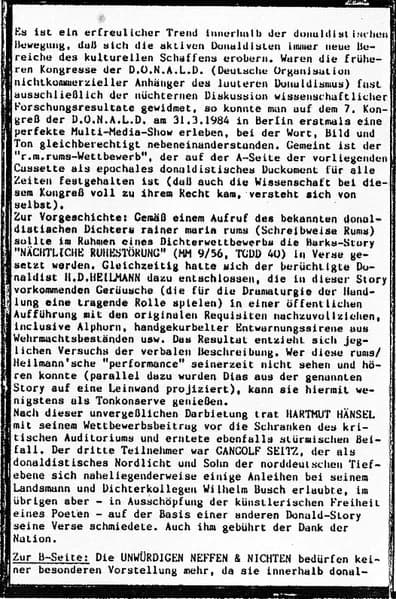 Die Unwürdigen Neffen & Nichten — Live At The 7th. D.O.N.A.L.D.-Congress Berlin 1984 - Incl. R.M. Rums - Wettbewerb