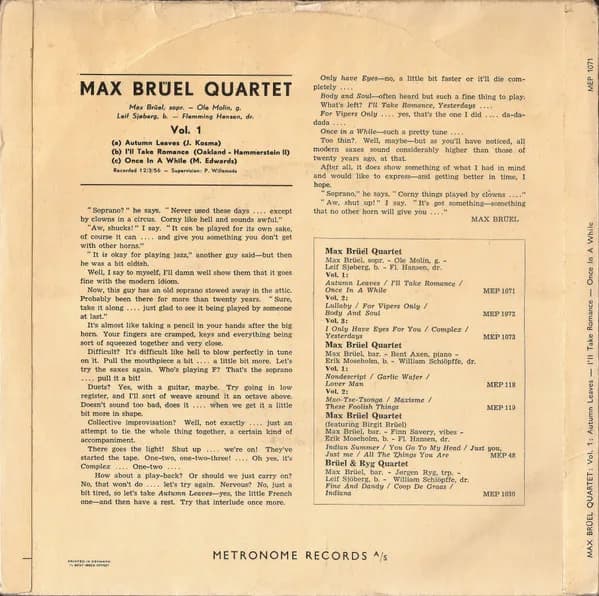 Max Brüel Quartet — Max Brüel Quartet - Vol.1