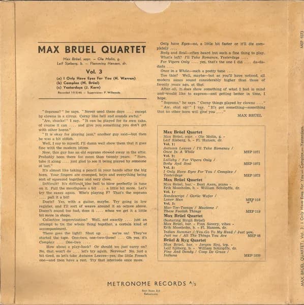 Max Brüel Quartet — Max Brüel Quartet - Vol. 3