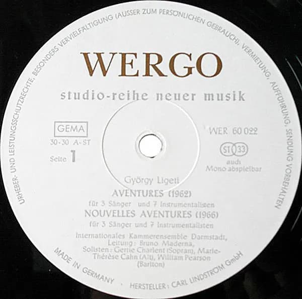 György Ligeti — Aventures - Nouvelles Aventures / Atmospheres / Volumina