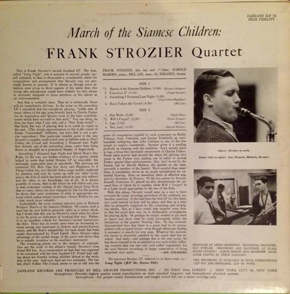 Frank Strozier Quartet — March Of The Siamese Children