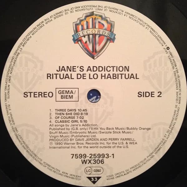 Jane's Addiction — Ritual De Lo Habitual