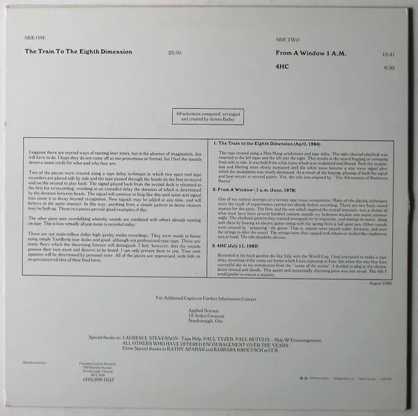 James Bailey (2) — Dimensions