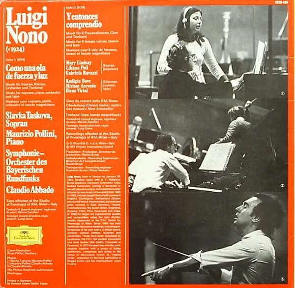 Luigi Nono — Como Una Ola De Fuerza Y Luz / Y Entonces Comprendió