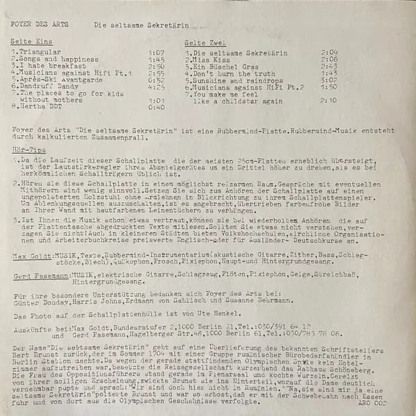 Foyer Des Arts — Die Seltsame Sekretärin