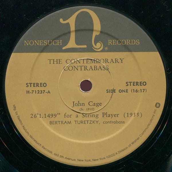John Cage, Pauline Oliveros, Ben Johnston, Bertram Turetzky — The Contemporary Contrabass