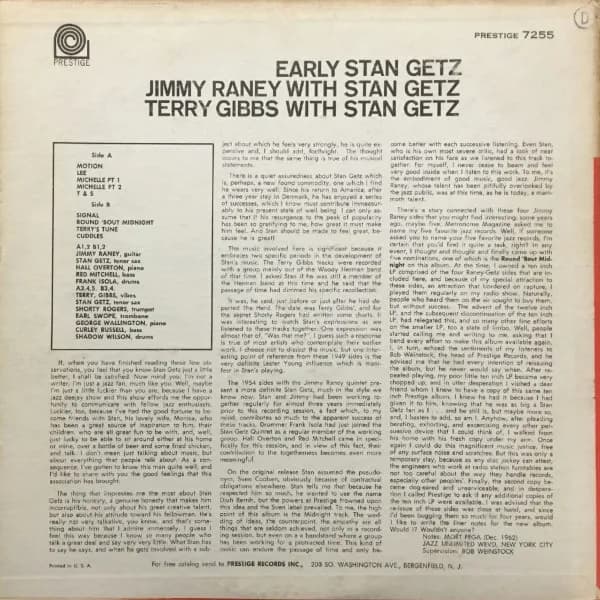 Stan Getz, Jimmy Raney, Terry Gibbs — Early Stan
