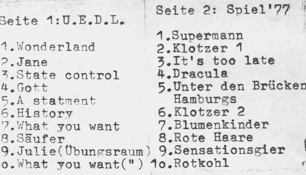 U.E.D.L. + Spiel '77 — HH Nr.1