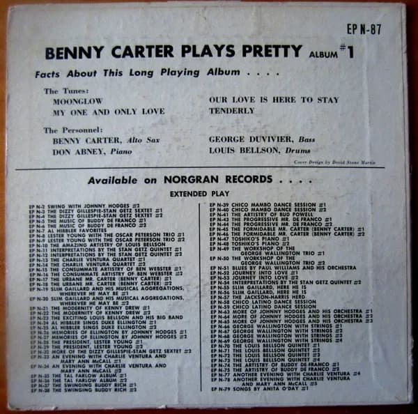 Benny Carter — Benny Carter Plays Pretty, Album #1
