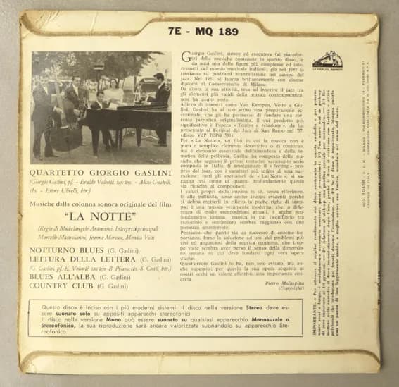 Giorgio Gaslini Quartet — La Notte