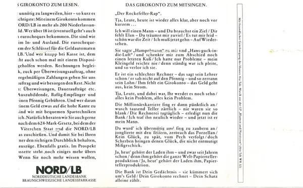 Die Doraus Und Die Marinas — "Rockefeller Rap." (Der Schlager Vom Girokonto.)