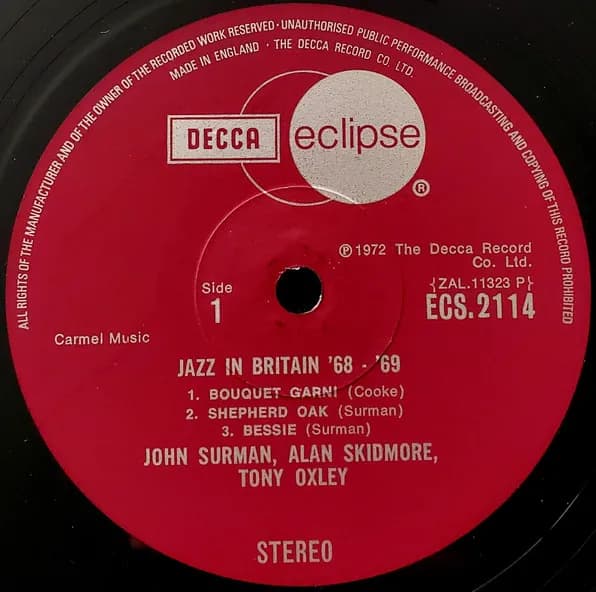 John Surman • Alan Skidmore • Tony Oxley — Jazz In Britain '68-'69