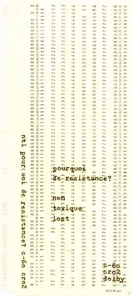Non Toxique Lost — Pourquoi De Resistance?