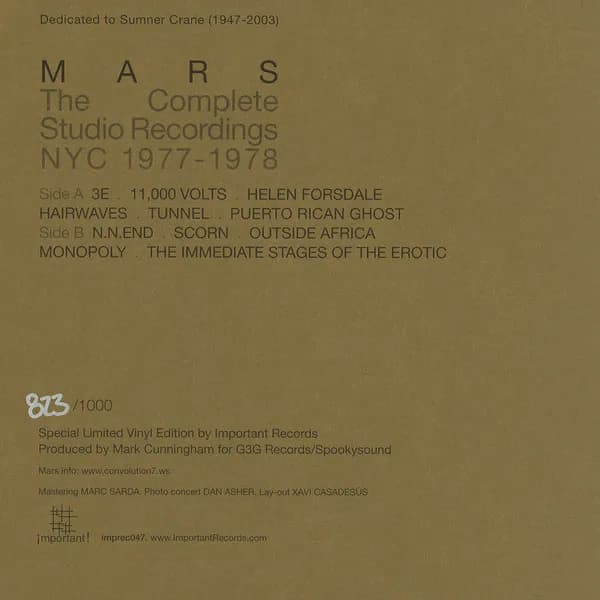Mars (4) — The Complete Studio Recordings NYC 1977-1978