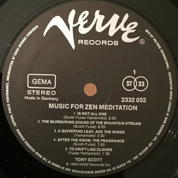 Tony Scott (2) · Shinichi Yuize · Hozan Yamamoto — Music For Zen Meditation (And Other Joys)