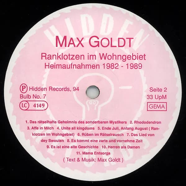 Max Goldt — Ende Juli, Anfang August