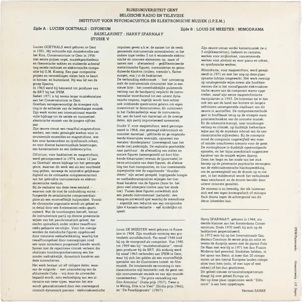 Harry Sparnaay / Lucien Goethals / Louis De Meester — Harry Sparnaay / Lucien Goethals / Louis De Meester
