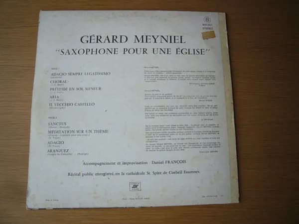 Gérard Meyniel, Daniel François (2) — Saxophone Pour Une Église