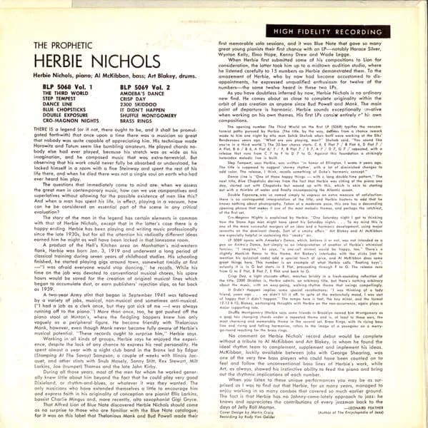 Herbie Nichols — The Prophetic Herbie Nichols Vol. 2