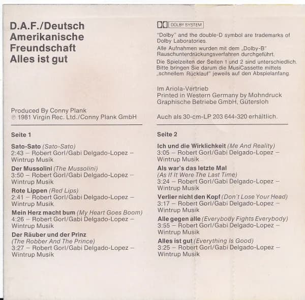 Deutsch Amerikanische Freundschaft — Alles Ist Gut
