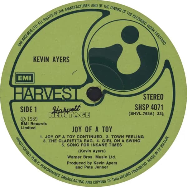 Kevin Ayers Featuring Mike Oldfield & David Bedford — The Joy Of A Toy / Shooting At The Moon