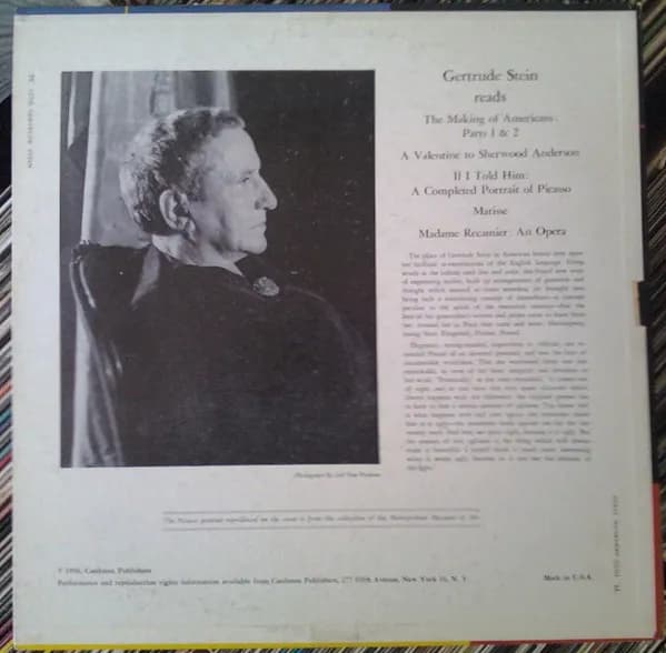Gertrude Stein — Gertrude Stein Reads From Her Works