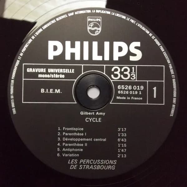 Les Percussions De Strasbourg, Gilbert Amy / Roman Haubenstock-Ramati — Cycle / Jeux 6