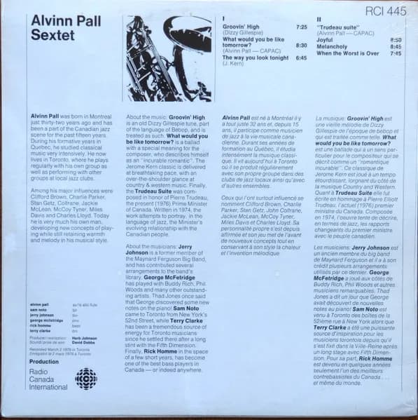 Alvinn Pall Sextet — Alvinn Pall Sextet