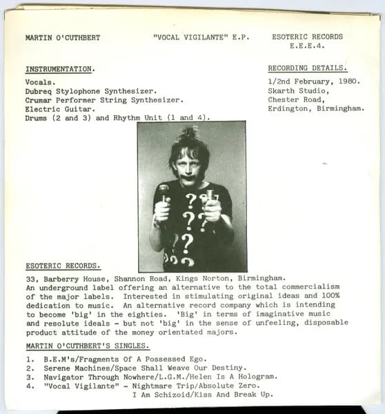Martin O'Cuthbert — Vocal Vigilante