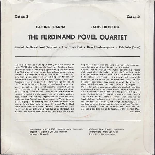 The Ferdinand Povel Quartet — Calling Joanna