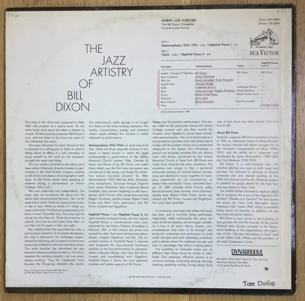 The Bill Dixon Orchestra — Intents And Purposes