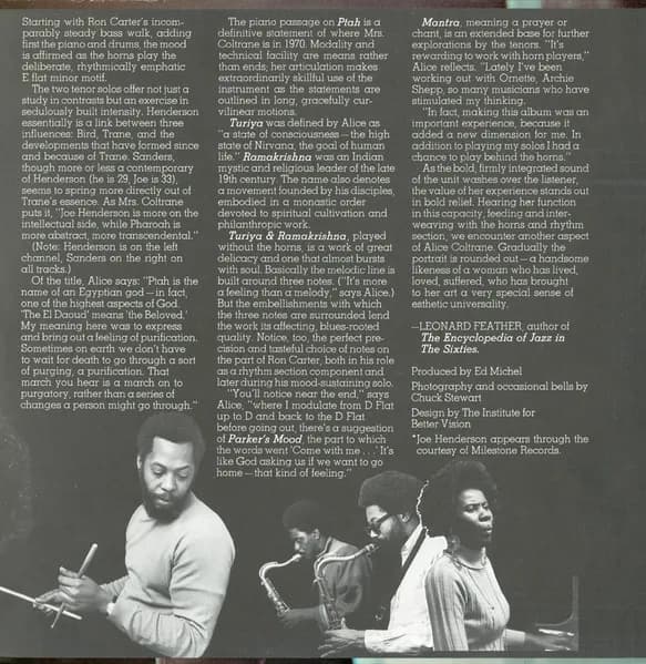 Alice Coltrane Featuring Pharoah Sanders And Joe Henderson — Ptah, The El Daoud