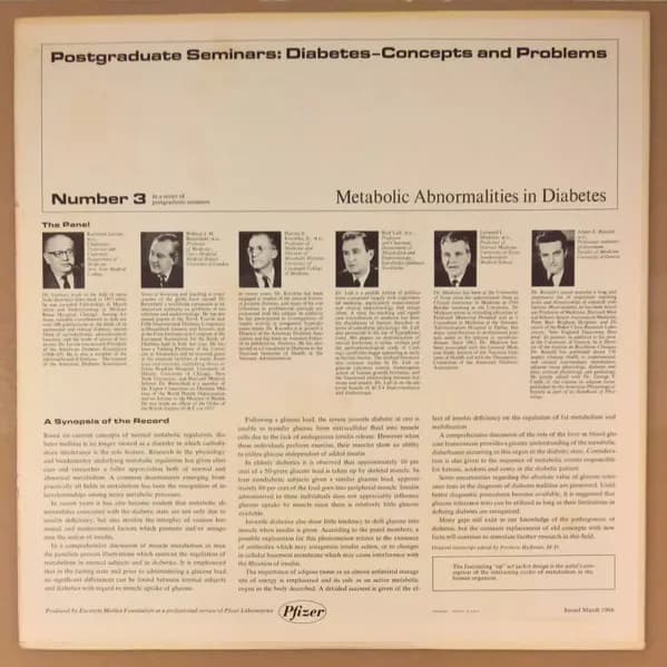 Rachmiel Levine, M.D., William Butterfield, M.D., Harvey C. Knowles, M.D., Rolf Luft, M.D., Leonard L. Madison, M.D., Albert E. Renold, M.D. — Metabolic Abnormalities In Diabetes