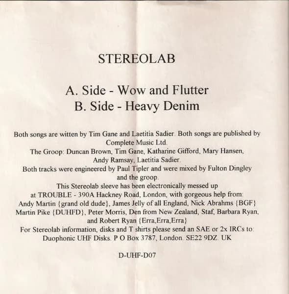 Stereolab — Wow And Flutter