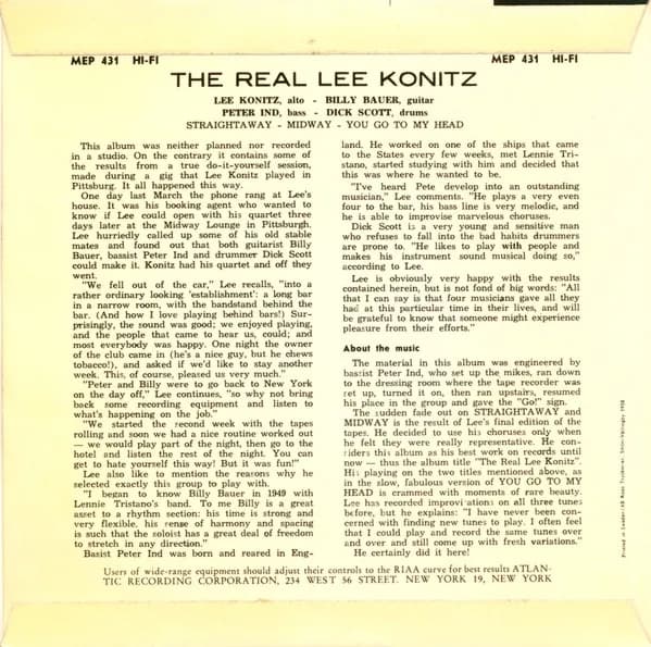 Lee Konitz — The Real Lee Konitz