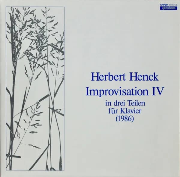 Improvisation IV - In Drei Teilen Für Klavier (1986)