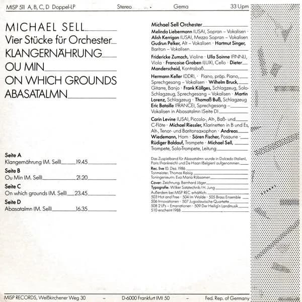 Michael Sell Orchester — Vier Stücke Für Orchester