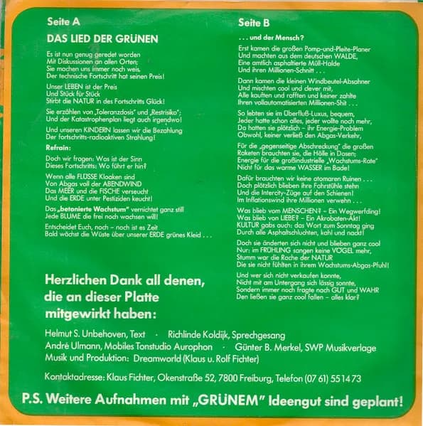 Various — Das Lied Der Grünen