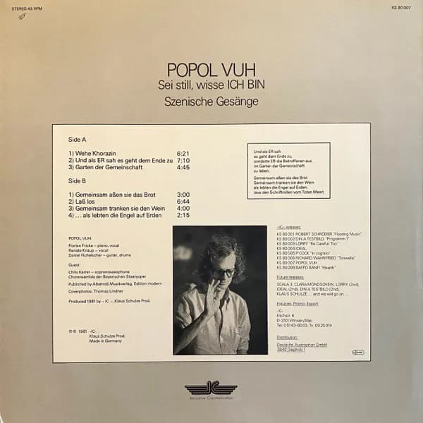Popol Vuh — Sei Still, Wisse Ich Bin