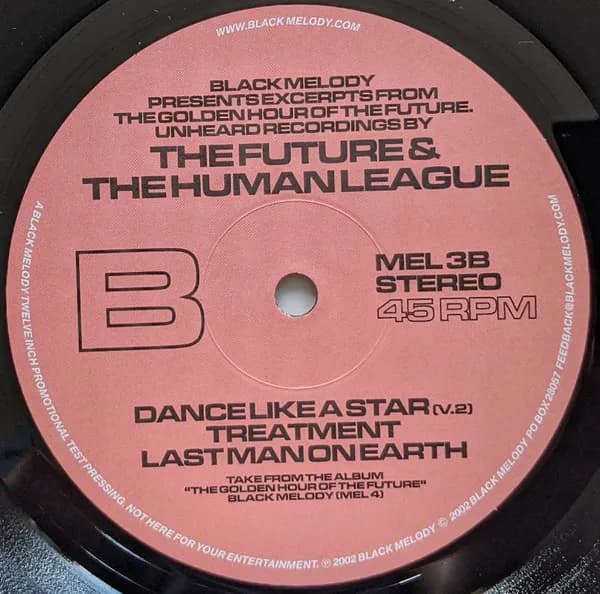 The Future (3) & The Human League — Excerpts From The Golden Hour Of The Future