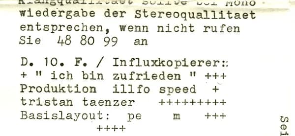 Der 10. Freudentaumel / Influxkopierer — Ich Bin Zufrieden
