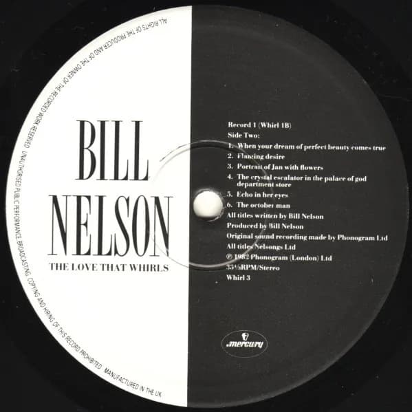 Bill Nelson — The Love That Whirls (Diary Of A Thinking Heart) / La Belle Et La Bête (Beauty And The Beast)