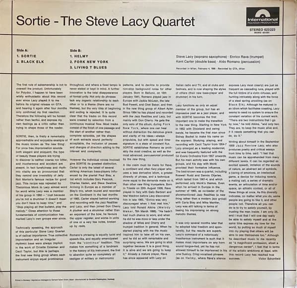 The Steve Lacy Quartet — Sortie