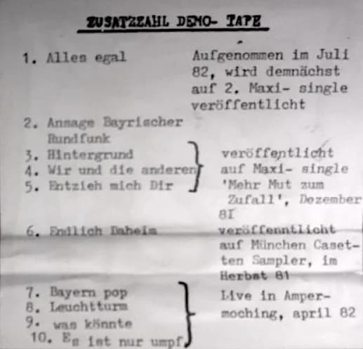 Zusatzzahl — Alles Egal/Demo-Tape