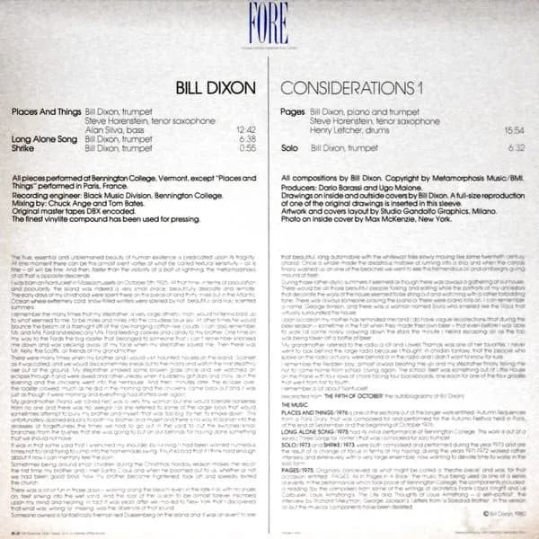 Bill Dixon — Considerations 1